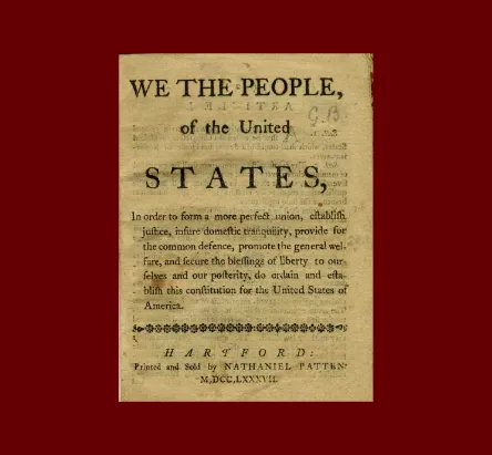 Picture of the Preamble of the United States Constitution
