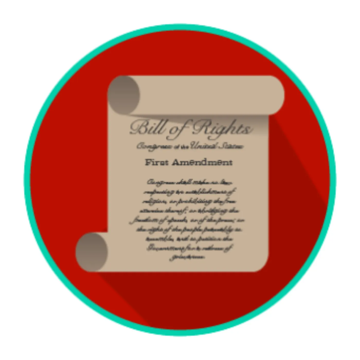 Cartoon-like illustration of the Bill of Rights.